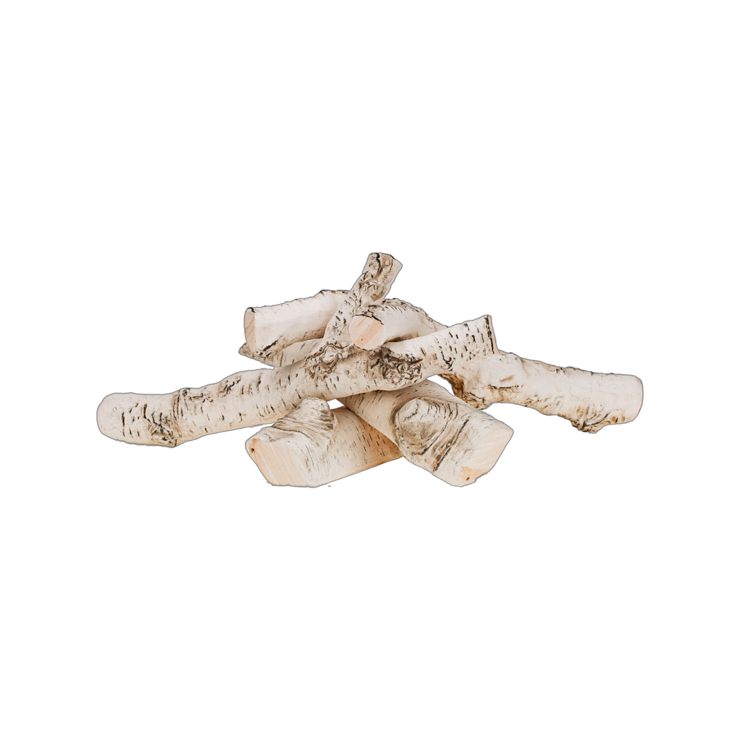 Keramik-Holzscheite – Birke (4er-Set)
