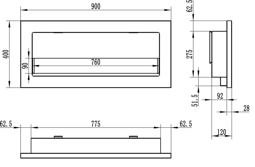 Biokamin NOVA SLIM mit GLAS