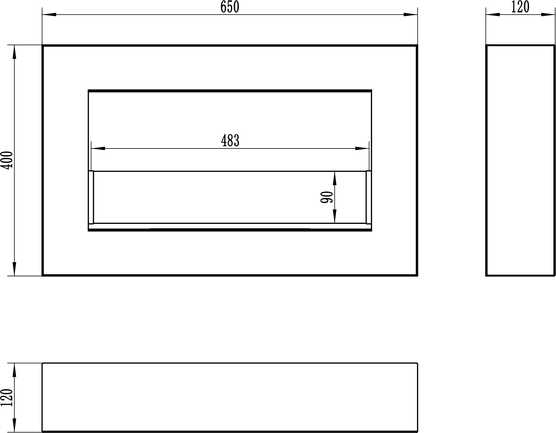 Biokamin NOVA BOX MINI MIT GLAS