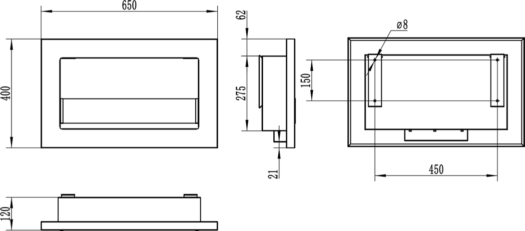Biokamin NOVA MINI SLIM mit Glas