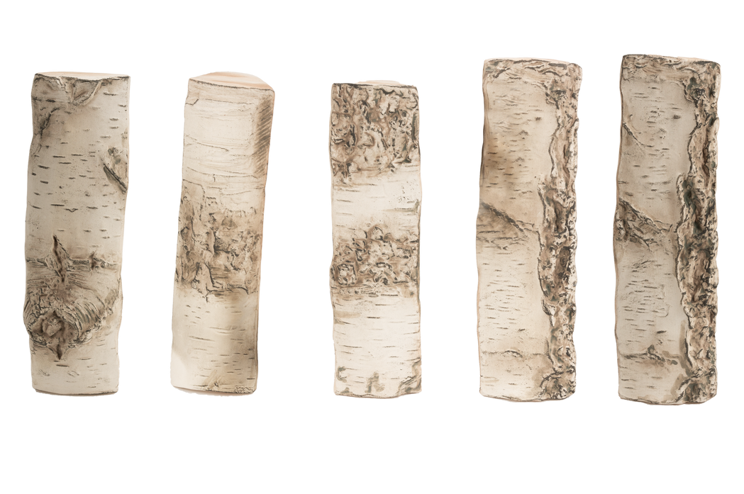 Große Keramik-Holzscheite – Holzoptik (5er-Set)