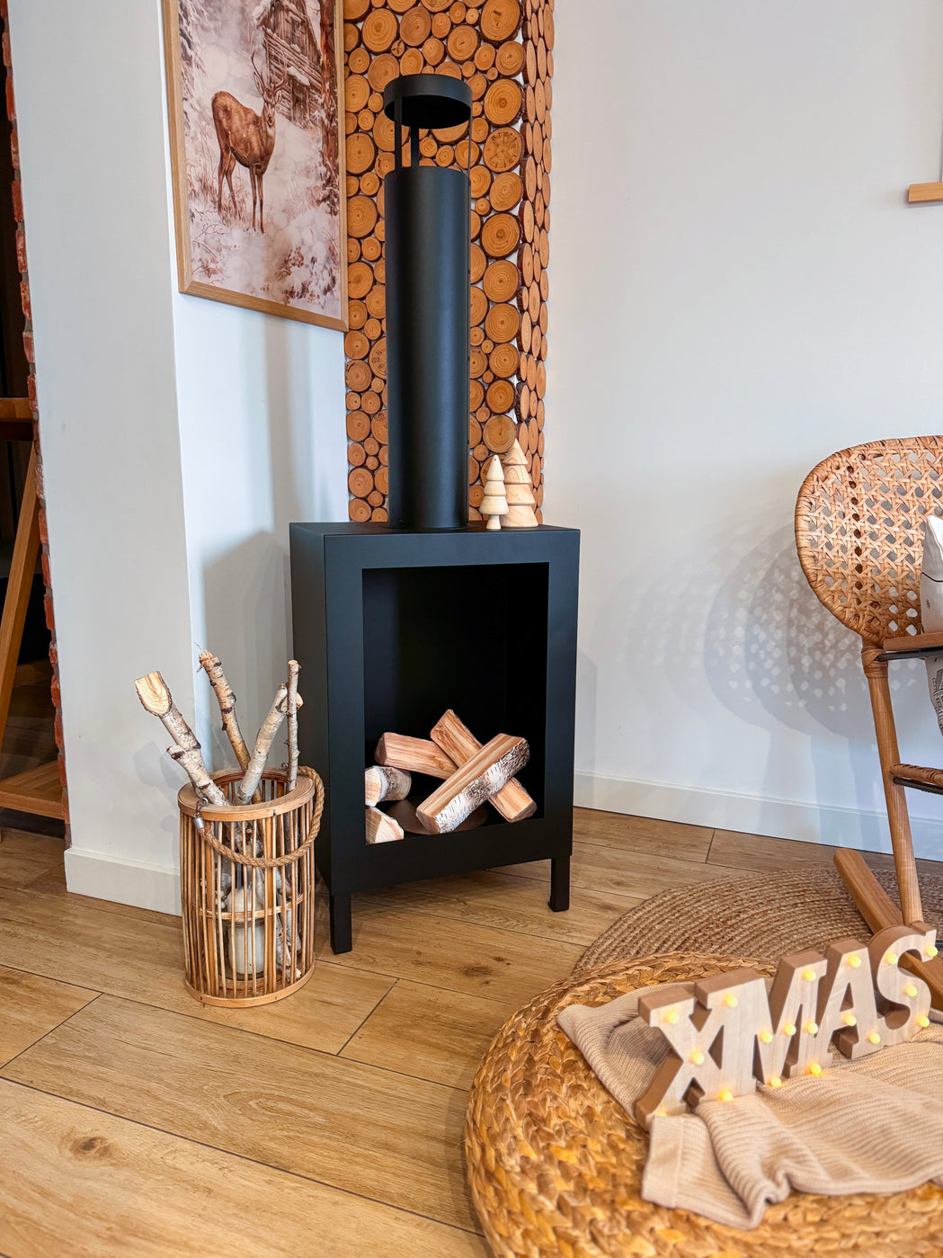 Große Keramik-Holzscheite – Holzoptik (5er-Set)