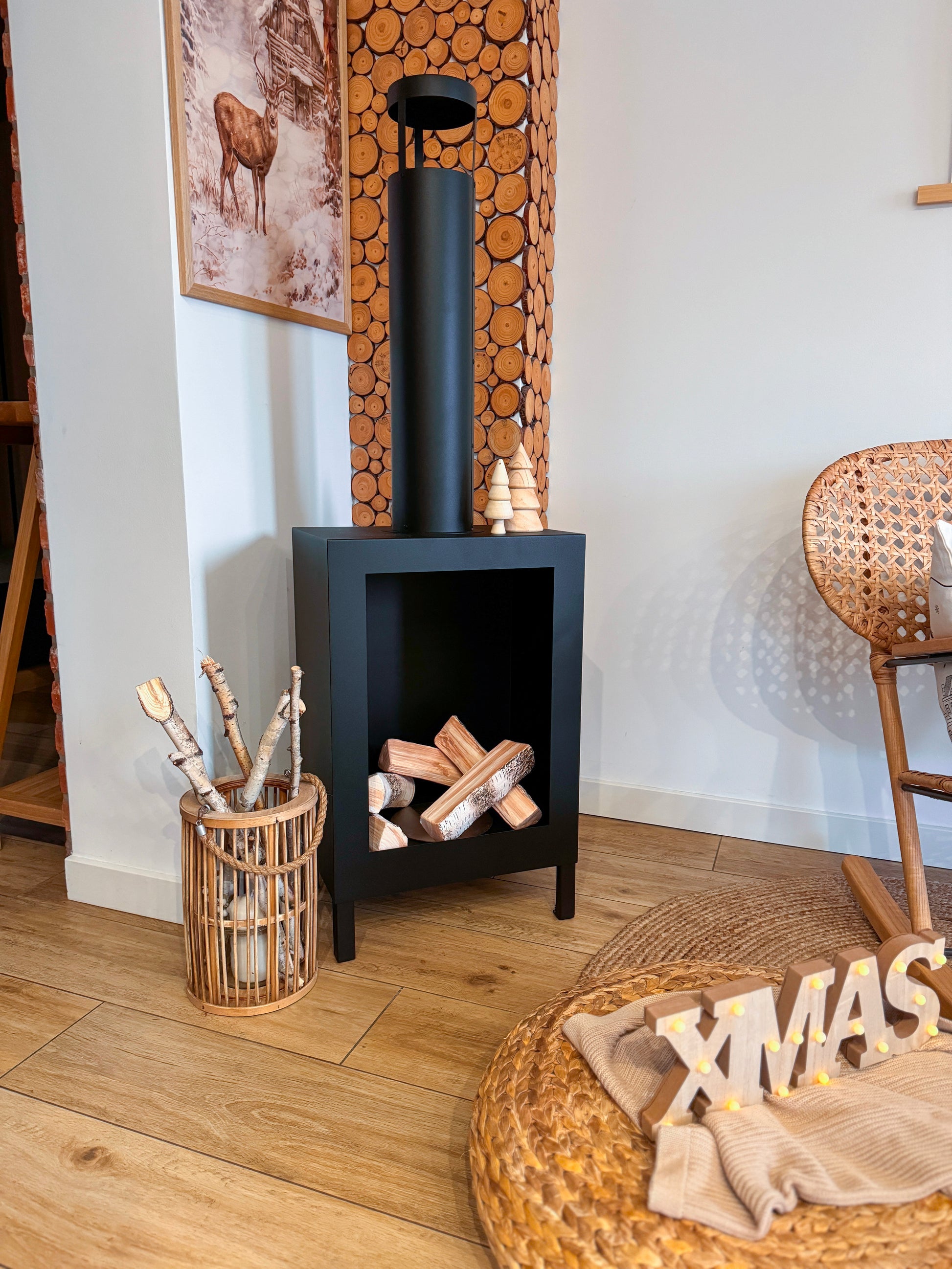 Große Keramik-Holzscheite – Holzoptik (5er-Set)