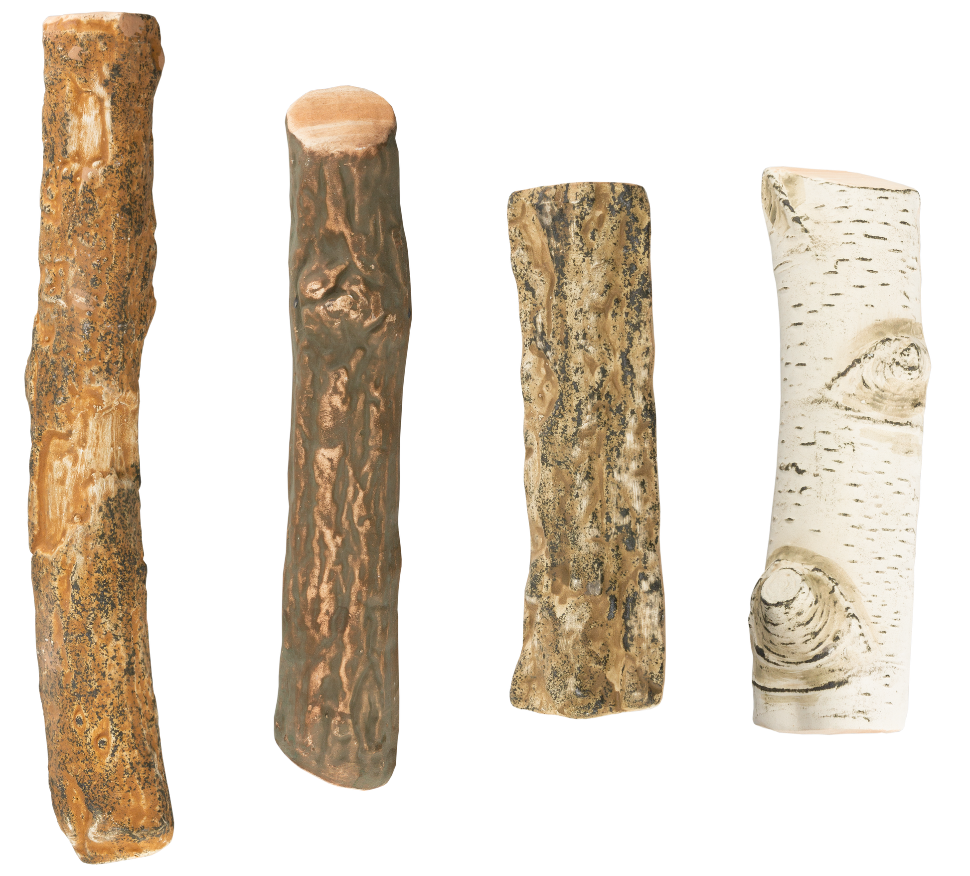 Keramik-Holzscheite – Holzoptik (4er-Set)