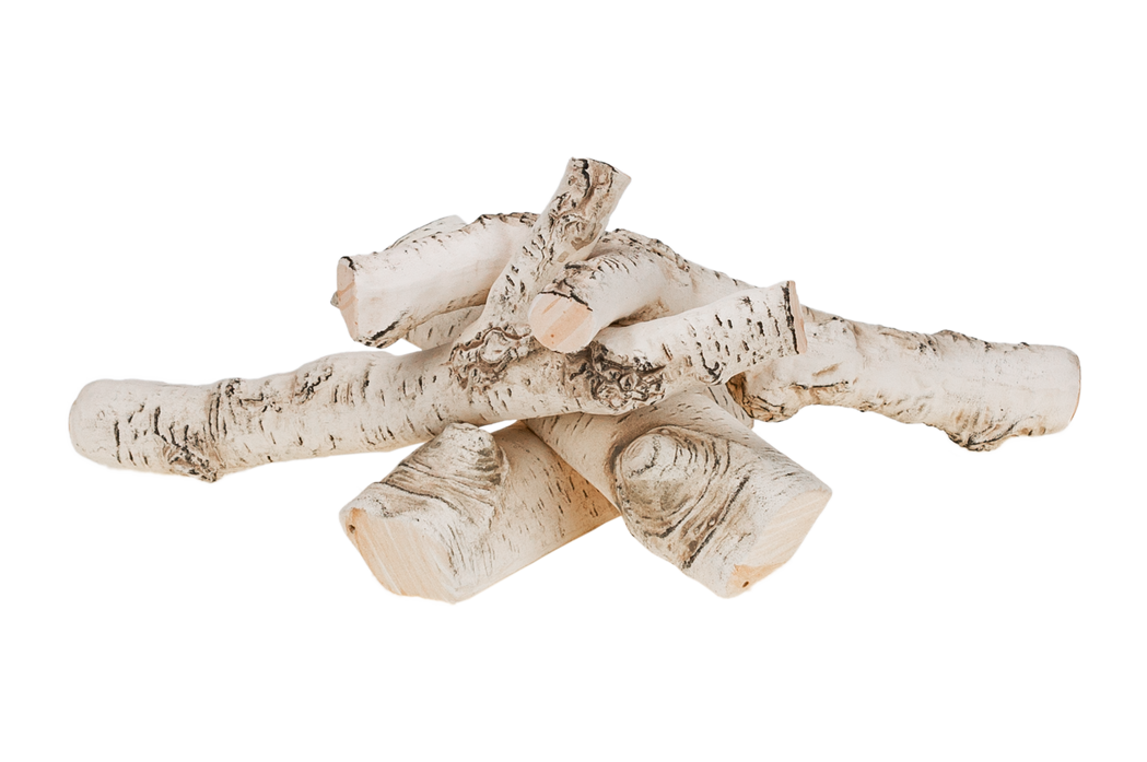Keramik-Holzscheite – Birke (4er-Set)