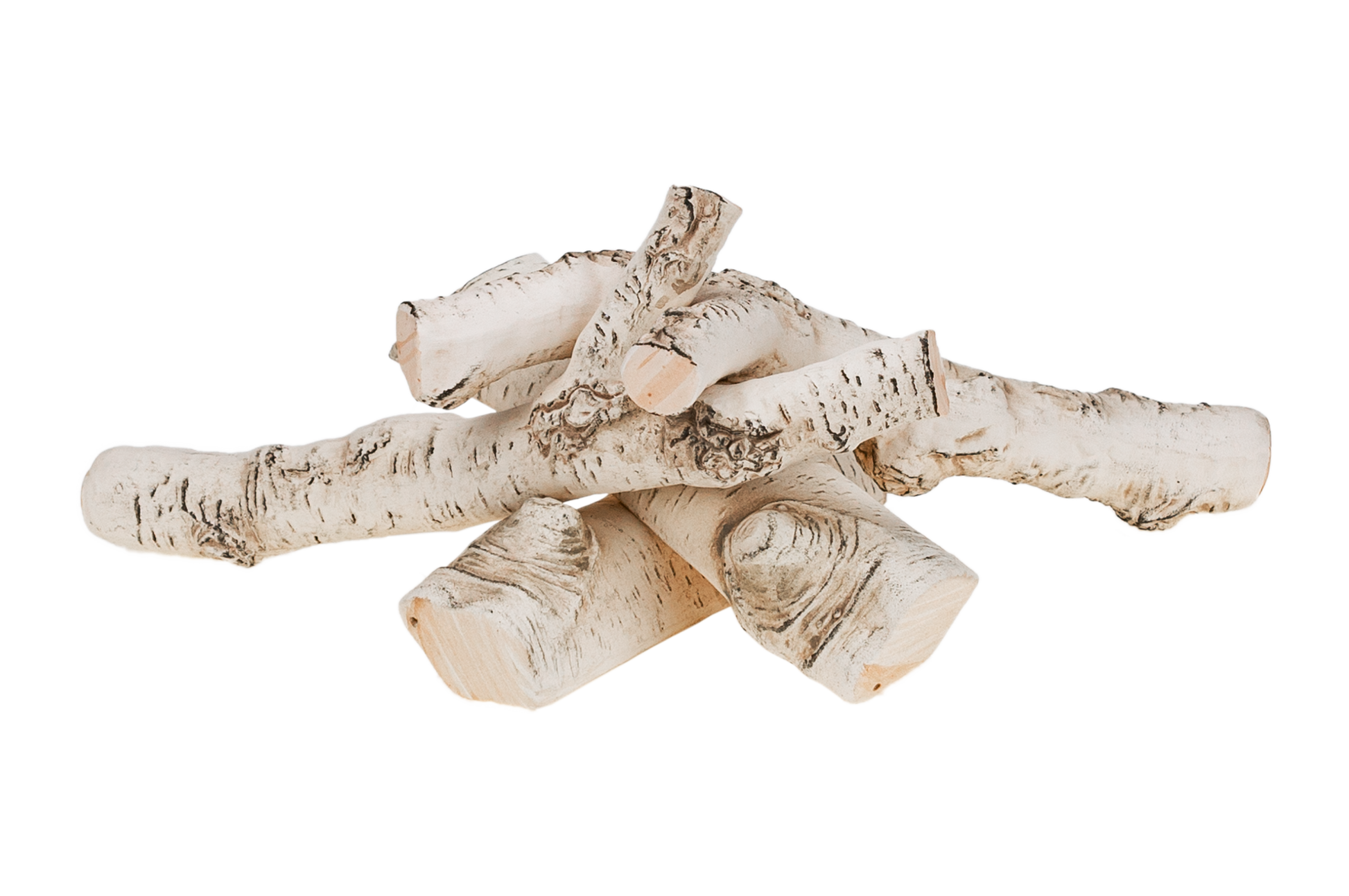 Keramik-Holzscheite – Birke (4er-Set)