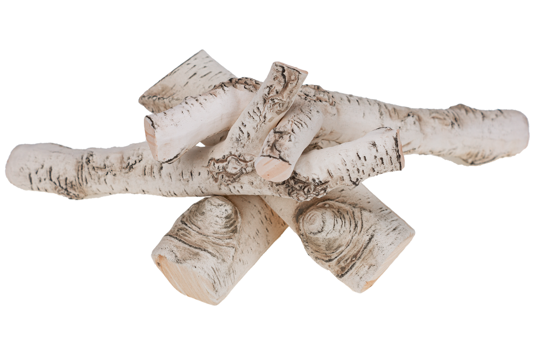 Keramik-Holzscheite – Birke (4er-Set)