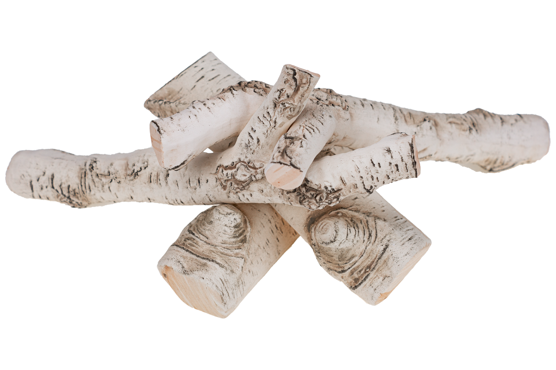 Keramik-Holzscheite – Birke (4er-Set)