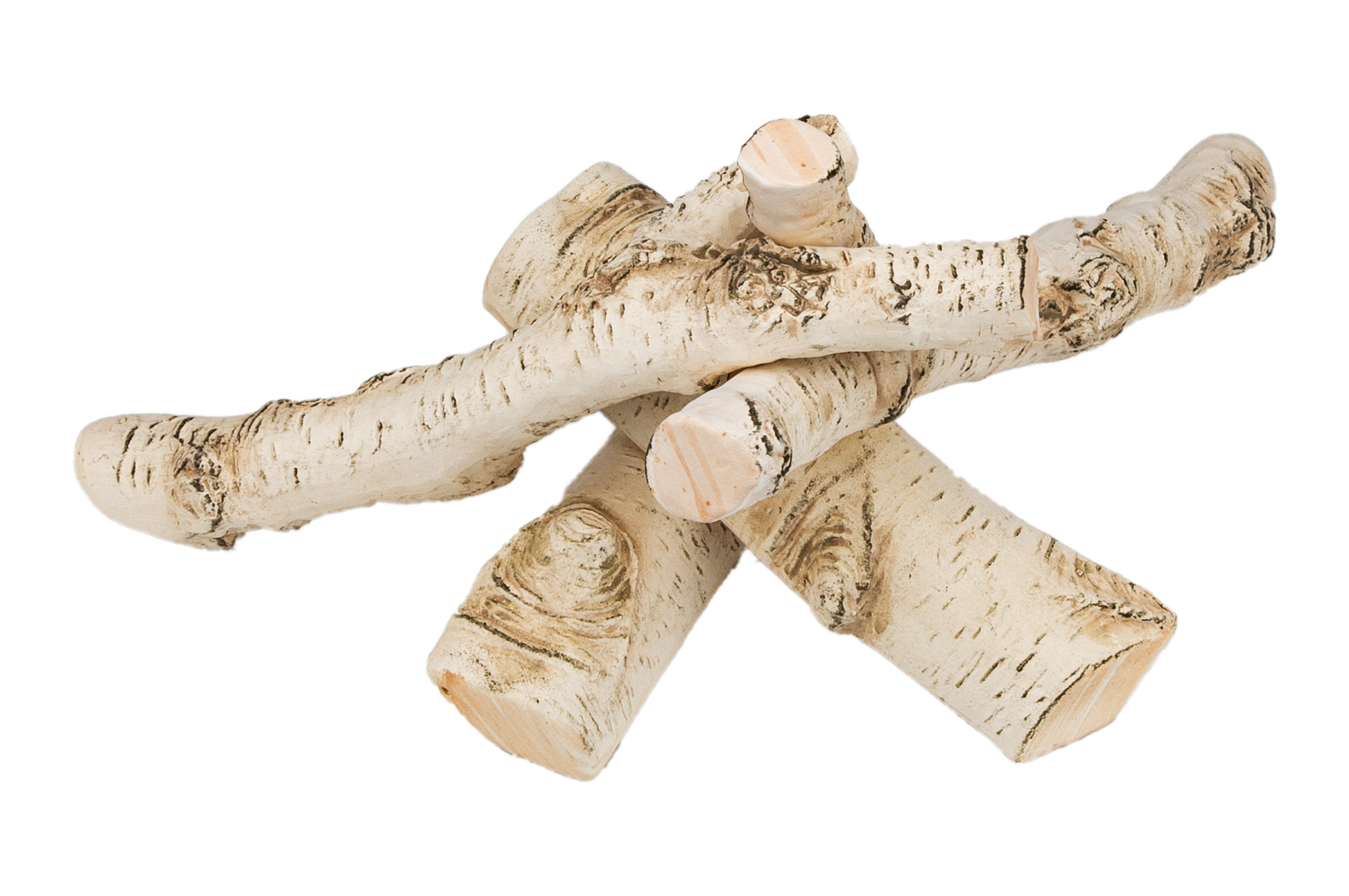 Keramik-Holzscheite – Birke (4er-Set)